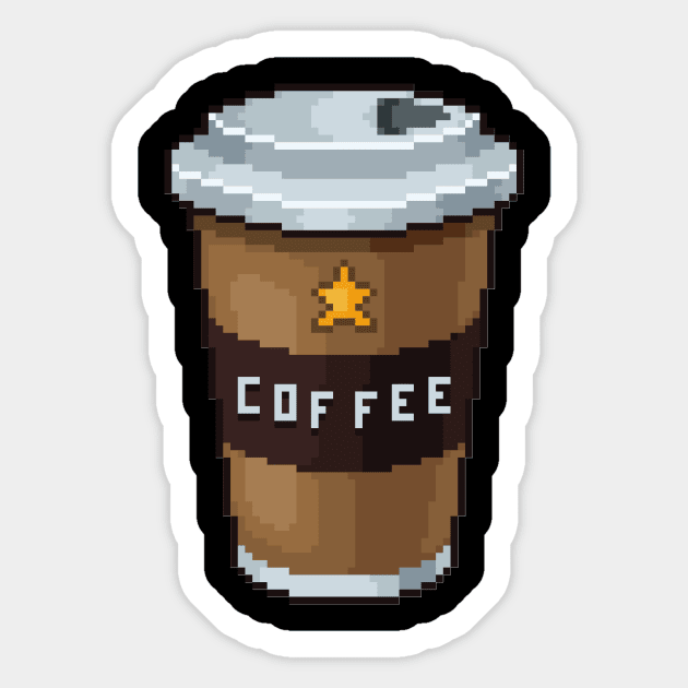 Pixel Art Coffee Sticker by info@dopositive.co.uk